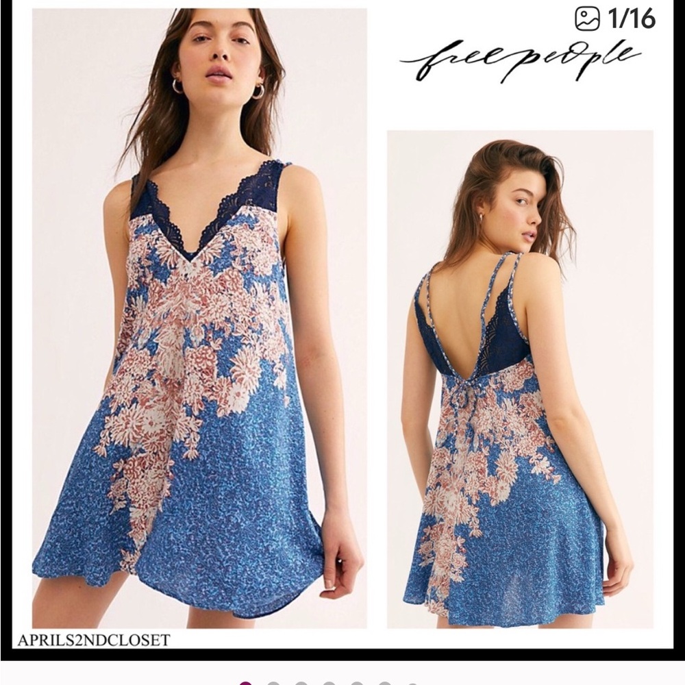 FREE PEOPLE BOHO FLOWY SLIP LACE MINI DRESS A2C or Tunic